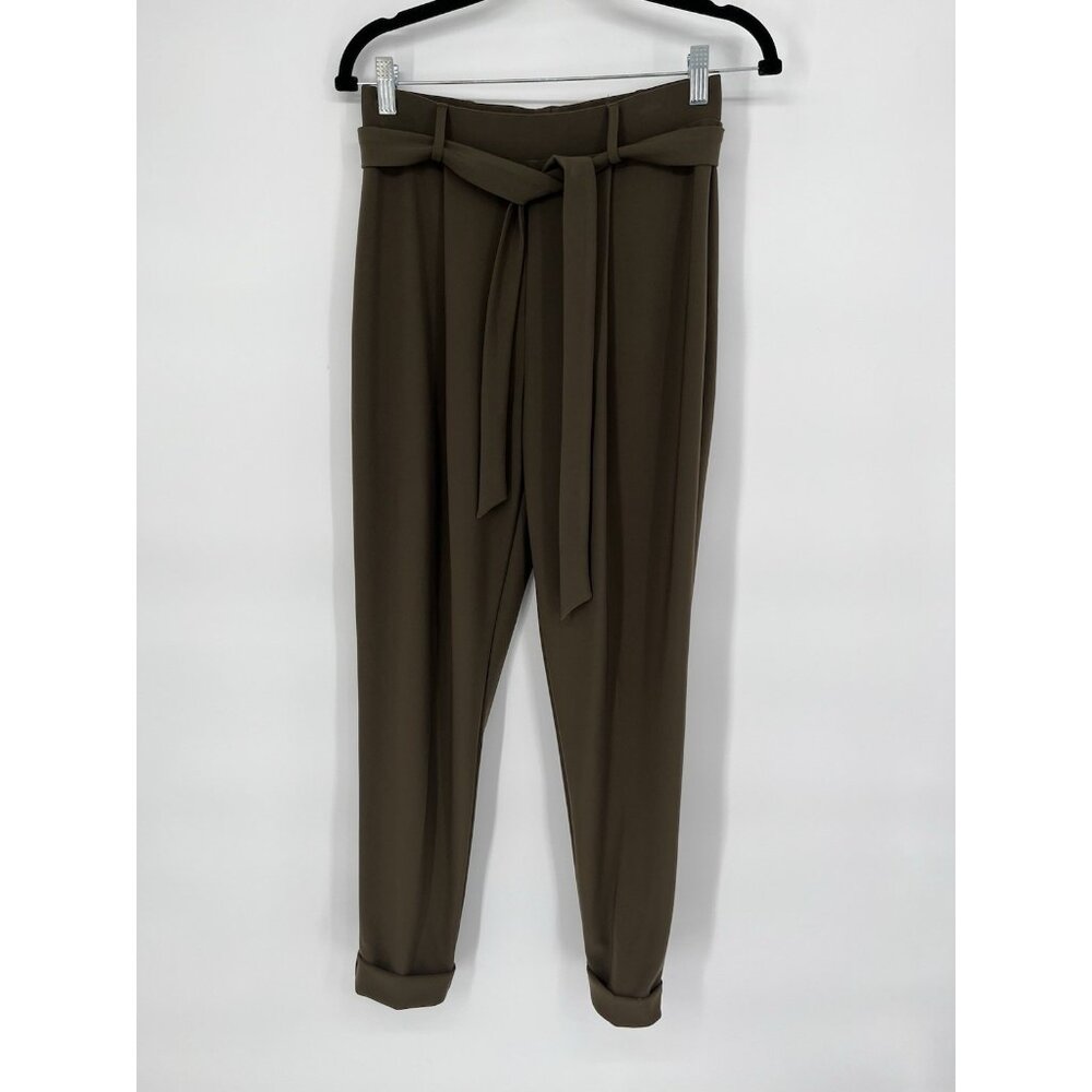 NWT Joseph Ribkoff Tie Belted pants Khaki Green Size 4
